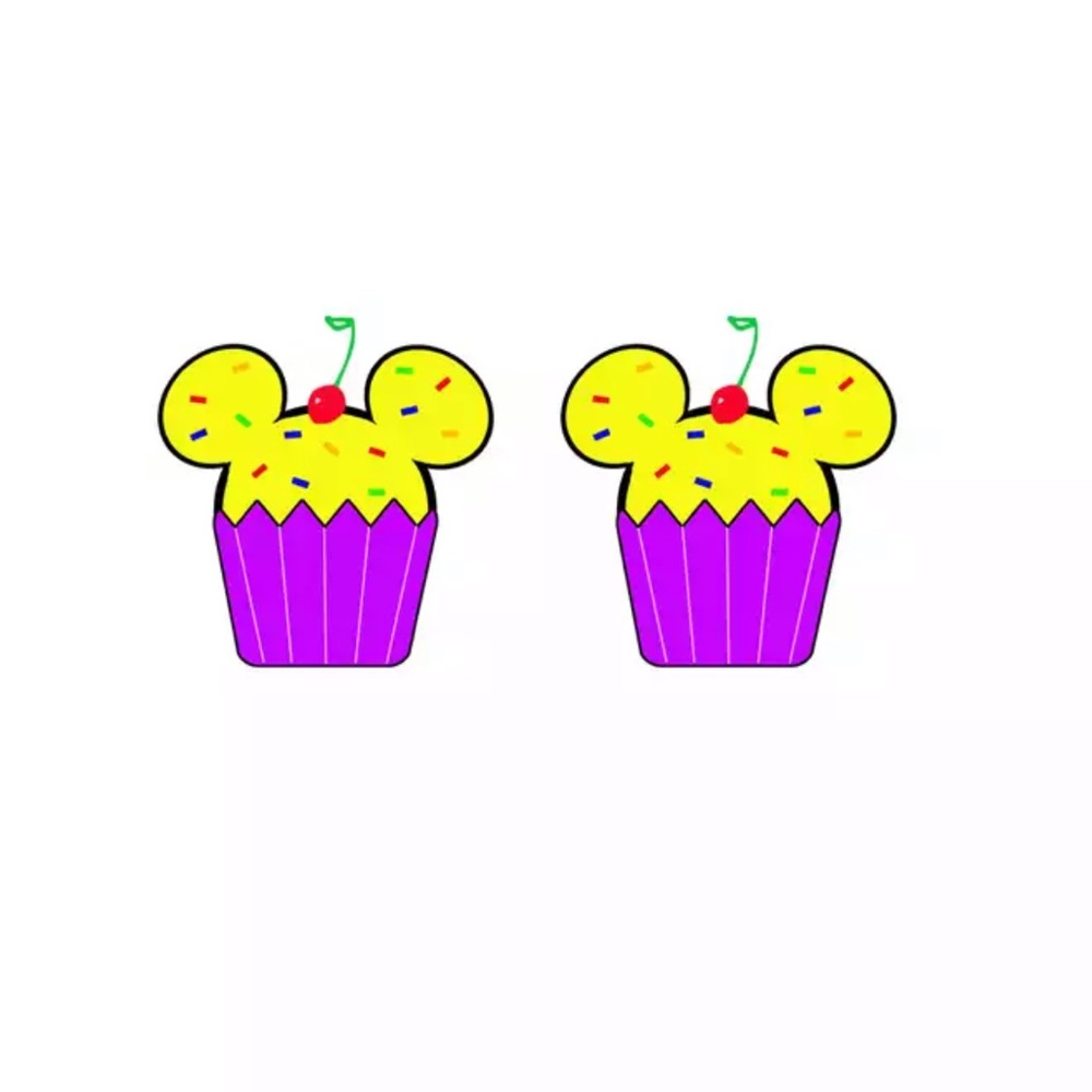 NWT Mickey Cupcake Earrings